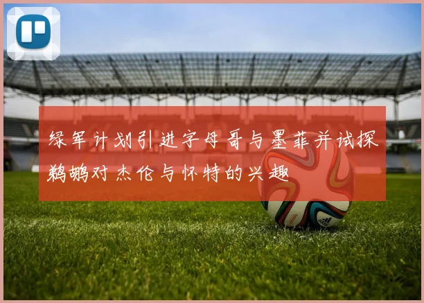 绿军计划引进字母哥与墨菲并试探鹈鹕对杰伦与怀特的兴趣